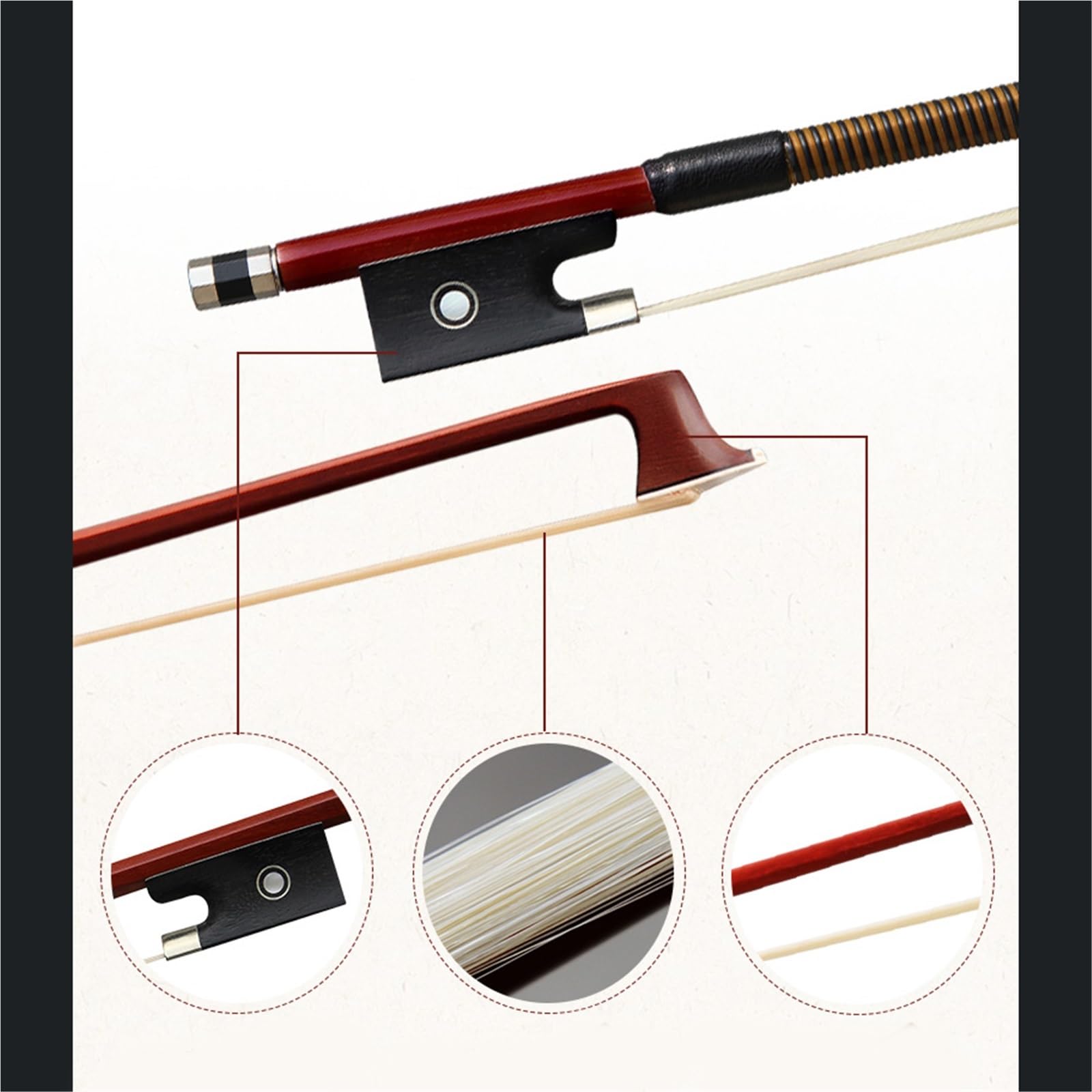 Arco Per Pratica Del Violino Arco da violino per principianti asta per arco per adulti livello di prestazioni accessori per violino arco 2/1/4/4/3(4/4)