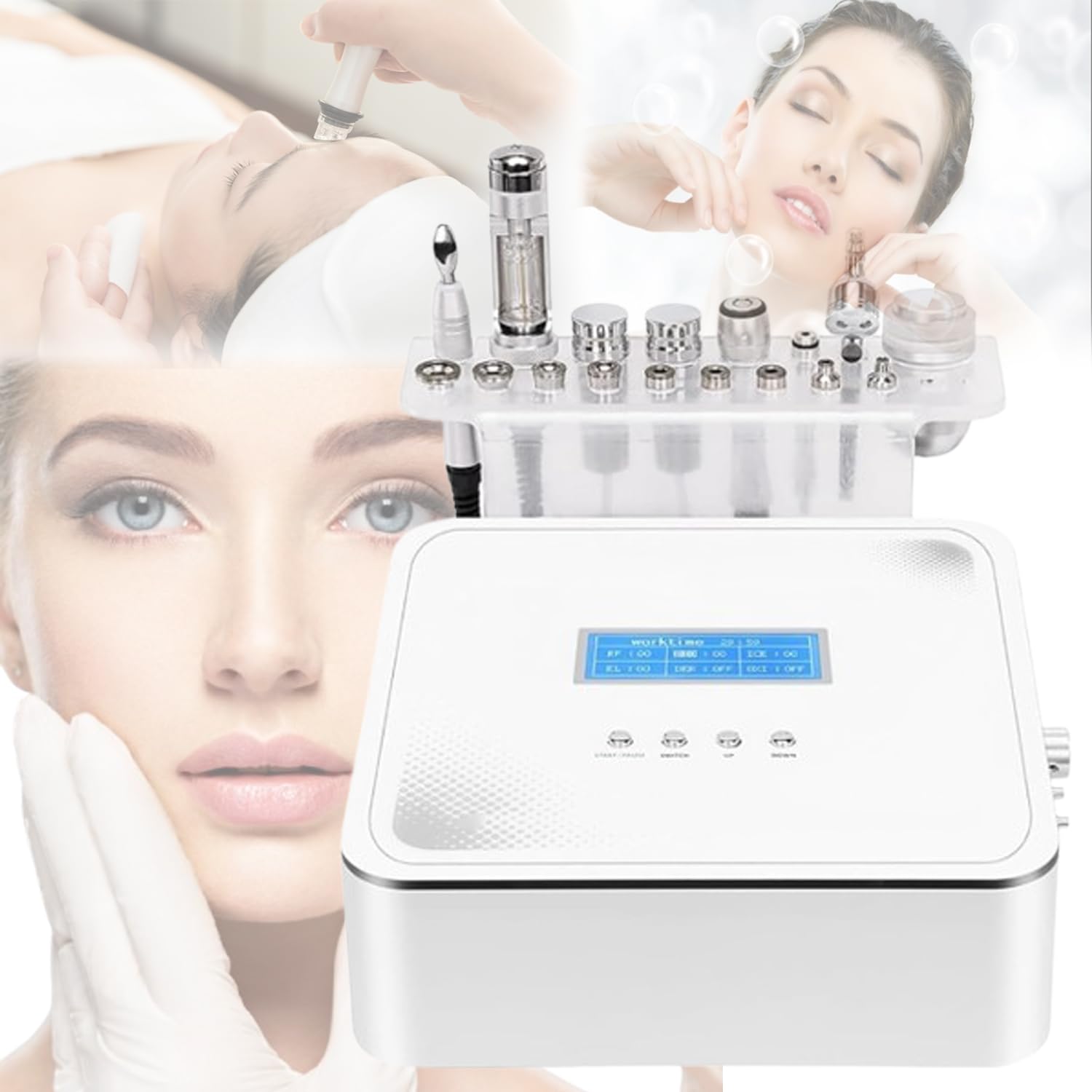 Machine de microdermabrasion diamant 65 W, appareil de beauté par radiofréquence, fréquence d'alimentation 3 MHz, fréquence RF 5 MHz, pompe à vide 100 PA, pour exfoliant, régénérateur de peau