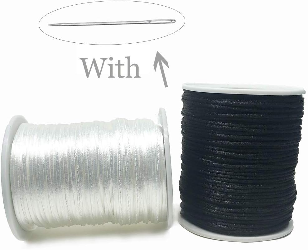 Rattail Stain Nylon Cord 1.5mm 90yard Kumihimo Cord Satin Silk Cord DIY Beading String Thread Cording