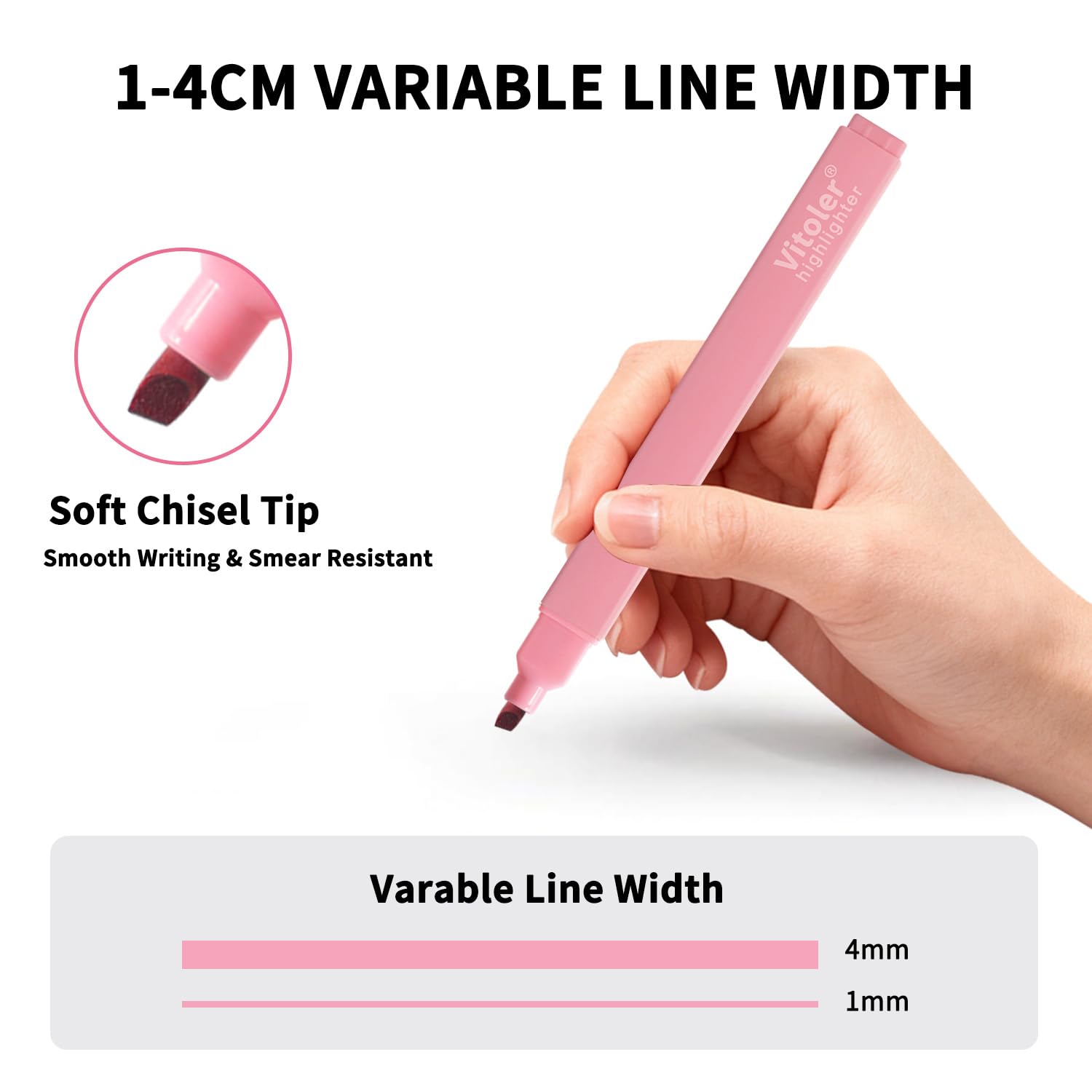 Vitoler Textmarker- und Gelstifte-Set, 6 ästhetische Textmarker und 6 schwarze Tintenstifte, Lehrer-Wertschätzungsgeschenke für Studium, Journaling und Bürobedarf