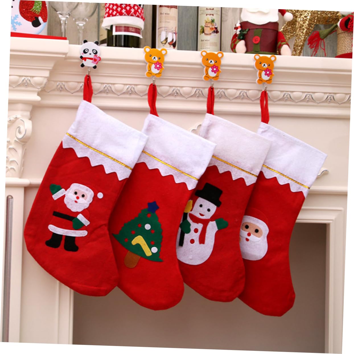 Ciieeo 18 Stk weihnachtsgeschenktüte Weihnachtsbonbonstrumpf Sockentasche Weihnachtssocken weihnachtsüberraschung Weihnachtssüßigkeitsstrümpfe Weihnachtsbaum Kamin