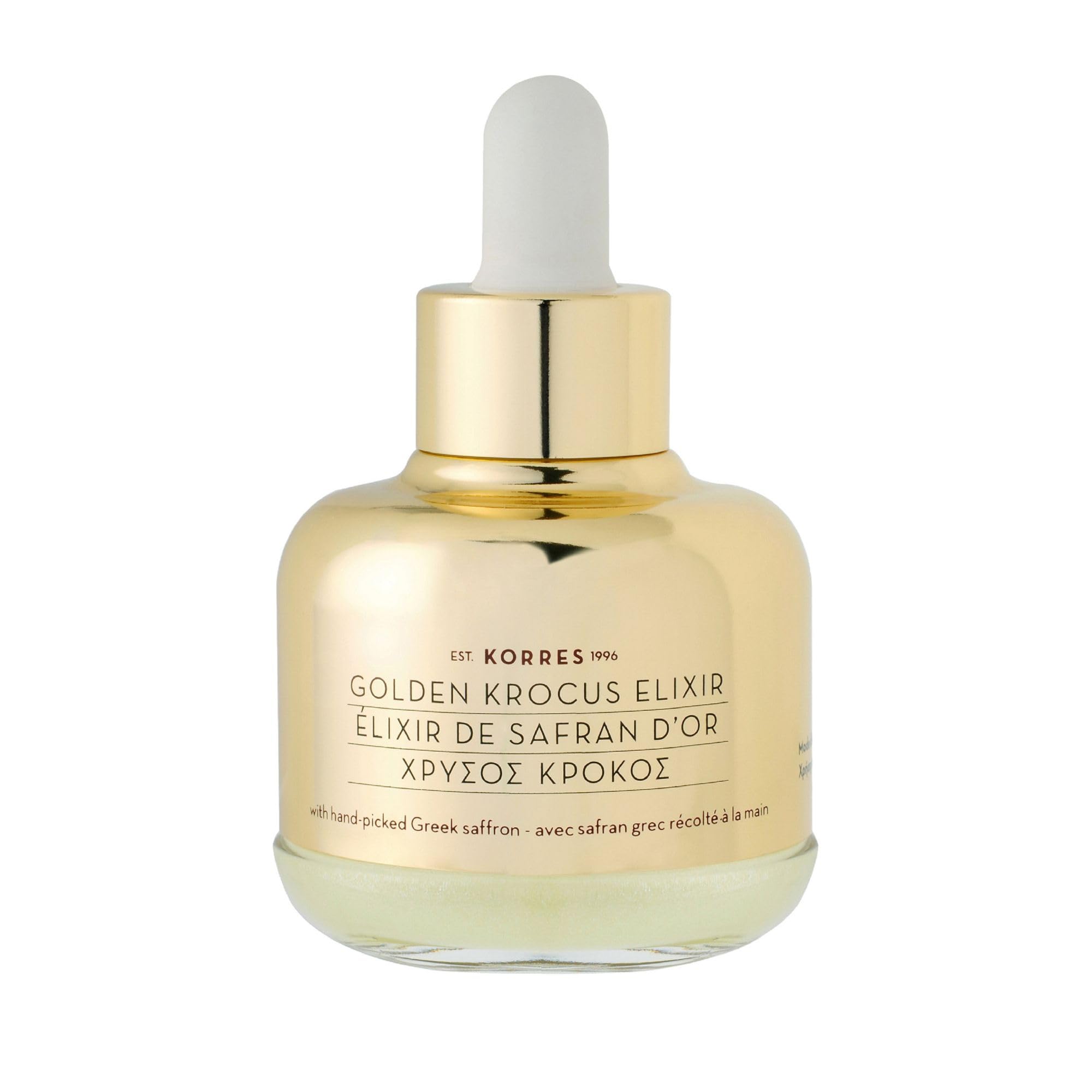 KORRES Golden Krocus Anti-Aging Elixier, vegan, 30ml | für mehr Elastizität & Straffheit, mit Bio-Safran, für reife Haut, mindert feine Linien und Falten, silikon- & parabenfrei