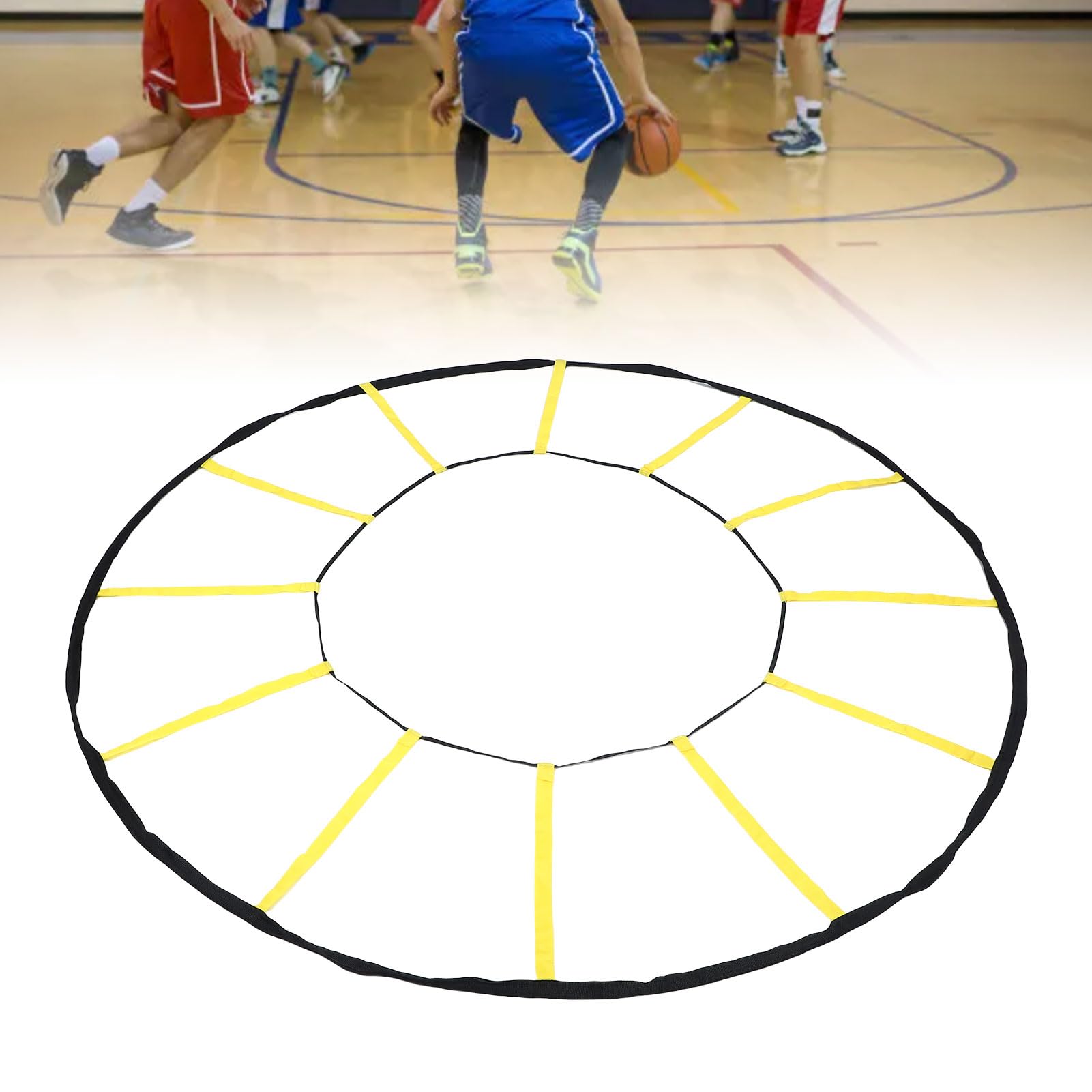 CCYLEZ Scala di agilità Circolare, 12 Pioli per Allenamento di velocità | Costruzione in nylon resistente, adatta per calcio o basket, uso versatile