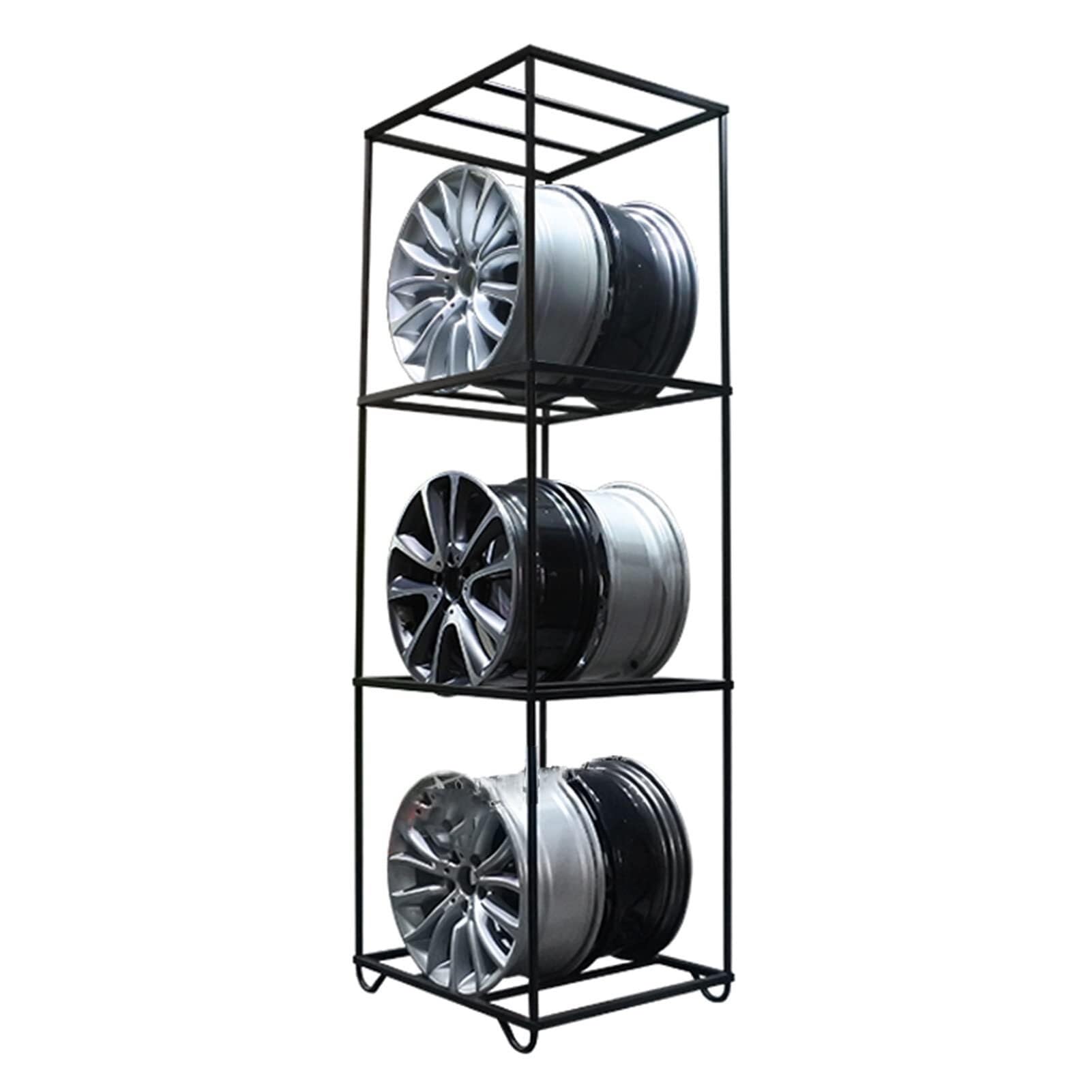 Porta Pneumatici a 3 Ripiani, Porta Pneumatici in Metallo per riporre più Pneumatici, per casa/Garage/Officina, Supporta 300 kg/660 libbre