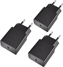 3 Pièces Chargeur Rapide USB C 15W Compatible avec Samsung Galaxy A54 A53 A34 A33 A14 A13 5g M54 M53 M34 M33 M14 M13 S8 S9 S10 S20 S21 FE Ultra Plus Telephone, Chargeur Type C Prise Secteur USB C