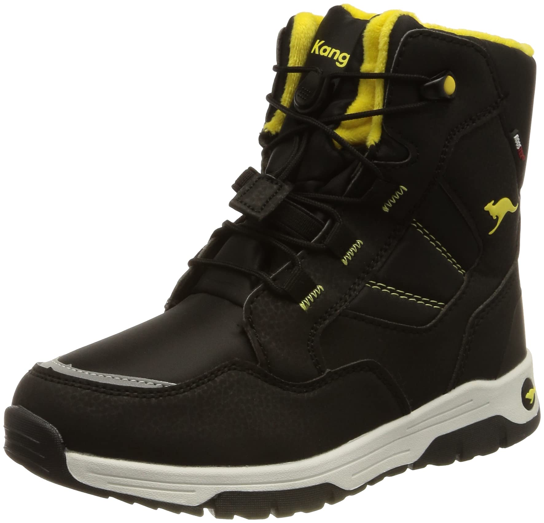 KangaROOS K-mj North RTX Boots, Jet Black neon Yellow, 3 UK