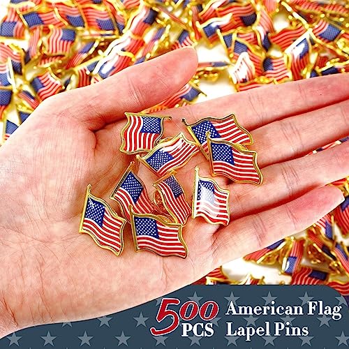Kigeli 500 Pcs American Flag Lapel Pins - 4th of July & Veterans Day USA Flag Pins3