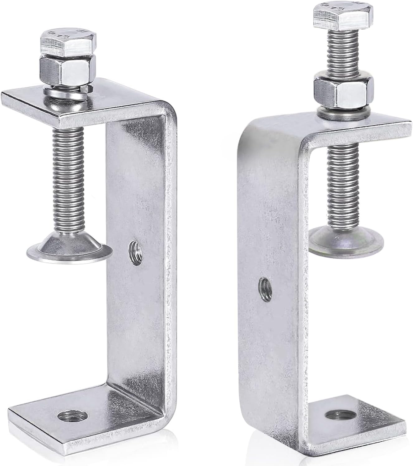 Heavy Duty Stainless Steel C-Clamp with Wide Jaw Openings 85MM 3 3/8 Inch Large Tiger Clamps Metal G Clamp for Assembly, Fastening, Gluing and Welding, 2PCS