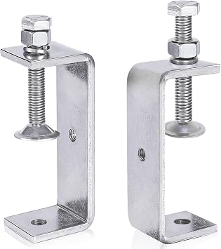 Heavy Duty Stainless Steel C-Clamp with Wide Jaw Openings 85MM 3 3/8 Inch Large Tiger Clamps Metal G Clamp for Assembly, Fastening, Gluing and Welding, 2PCS