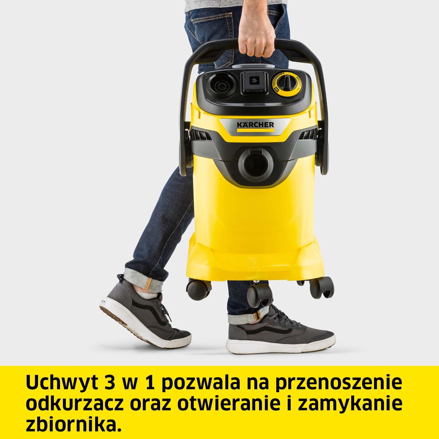 Kärcher WD 5P V-25/5/22 - Aspirapolvere multifunzione, funzione ventilatore, potenza: 1100 W, serbatoio in plastica: 25 l, tubo: 2,2 m, con presa, filtro pieghettato piatto, bocchetta a lancia a