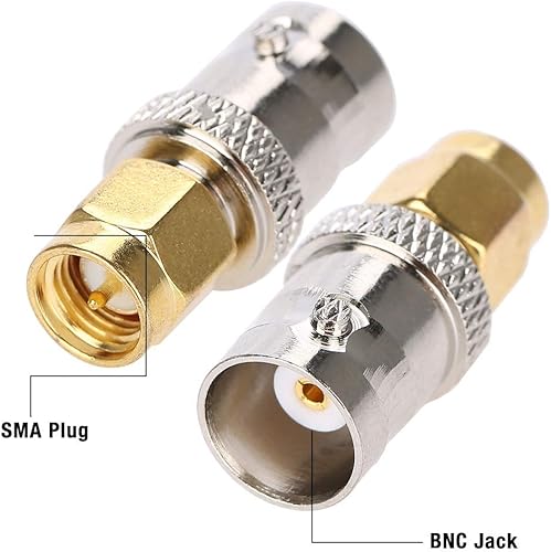 Miniatura 3 de Adaptador coaxial SMA macho a BNC hembra, adaptador coaxial RF, conector coaxial SMA a BNC macho hembra (todo cobre)