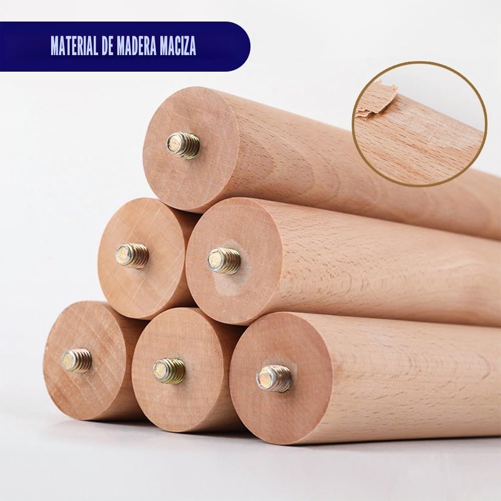 Juego De 4 Patas De Muebles De Madera 20 40 60cm Patas para Mesa De Centro Cónicas, Patas De Repuesto Inclinado para Somier Sillas Sofás Gabinetes(60cm/24in)