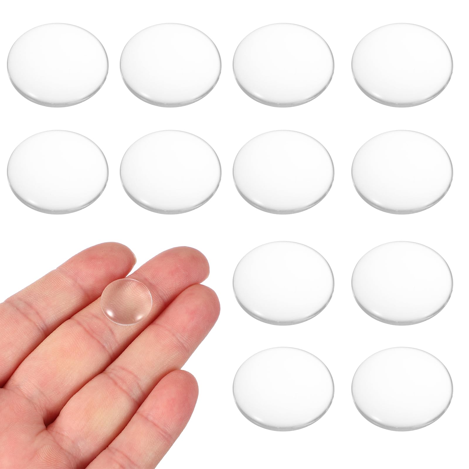 PATIKIL 12 Pcs Convex Lens, 16mm OD 20mm Focal Length Magnifier Lens Optical Lenses Borosilicate Magnifying Glass Flat Convex for DIY Crafts Office Home Science LED Spotlights Flashlights