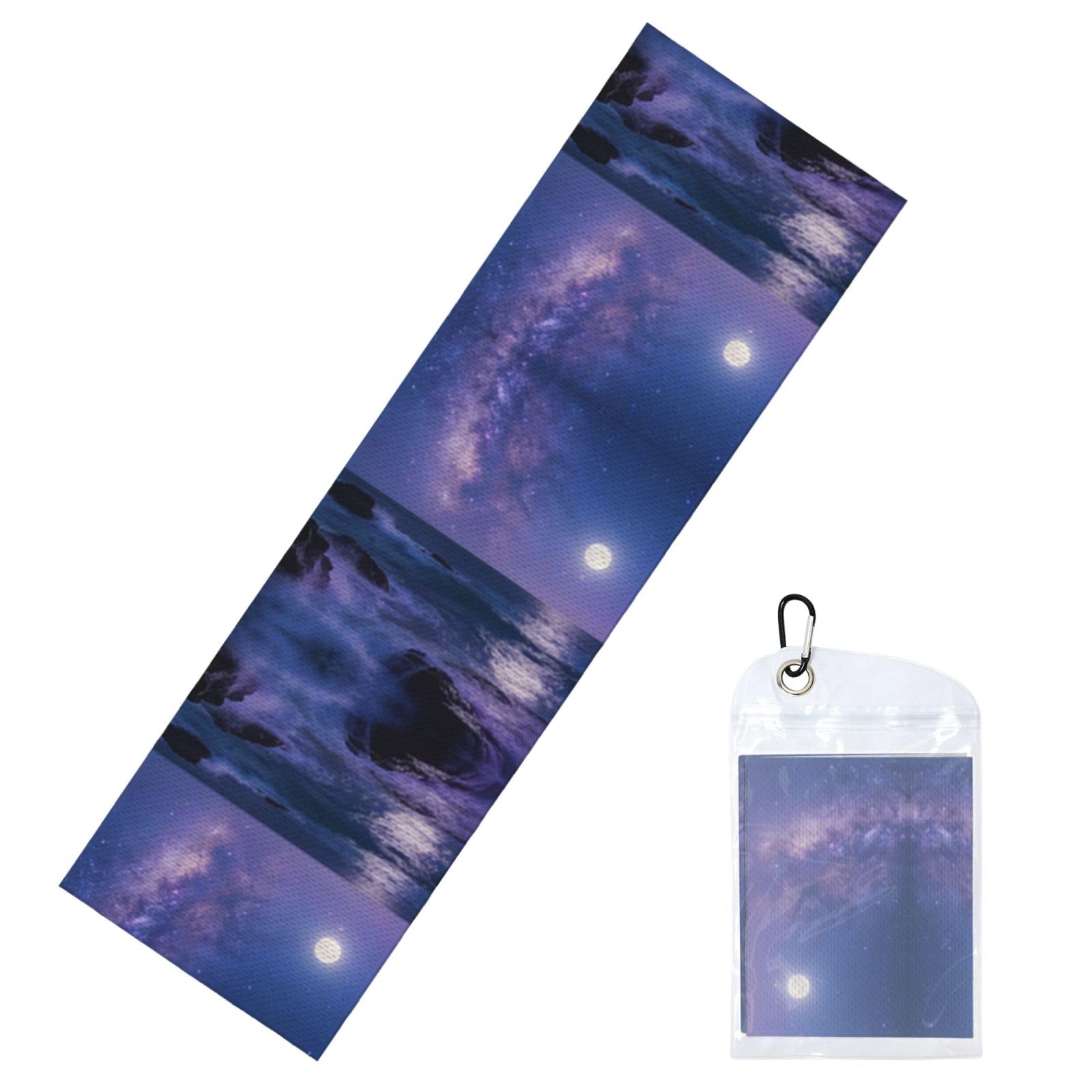 DUYIOKH Moonlit Sea Print Cooling Towel, Portable Towel for Gym Workout Golf Beach World Cup Sports Hot Weather