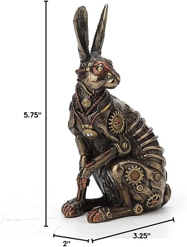 Miniatura 7 de Veronese Design Estatua de bronce con acabado de conejo estilo steampunk