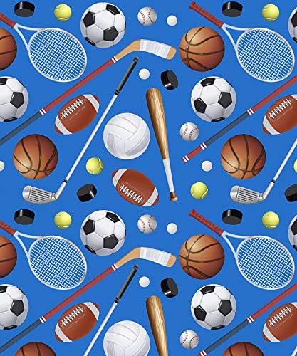 Sports Enthusiast Gift Wrapping Paper Flat Sheet - 24" x 6'