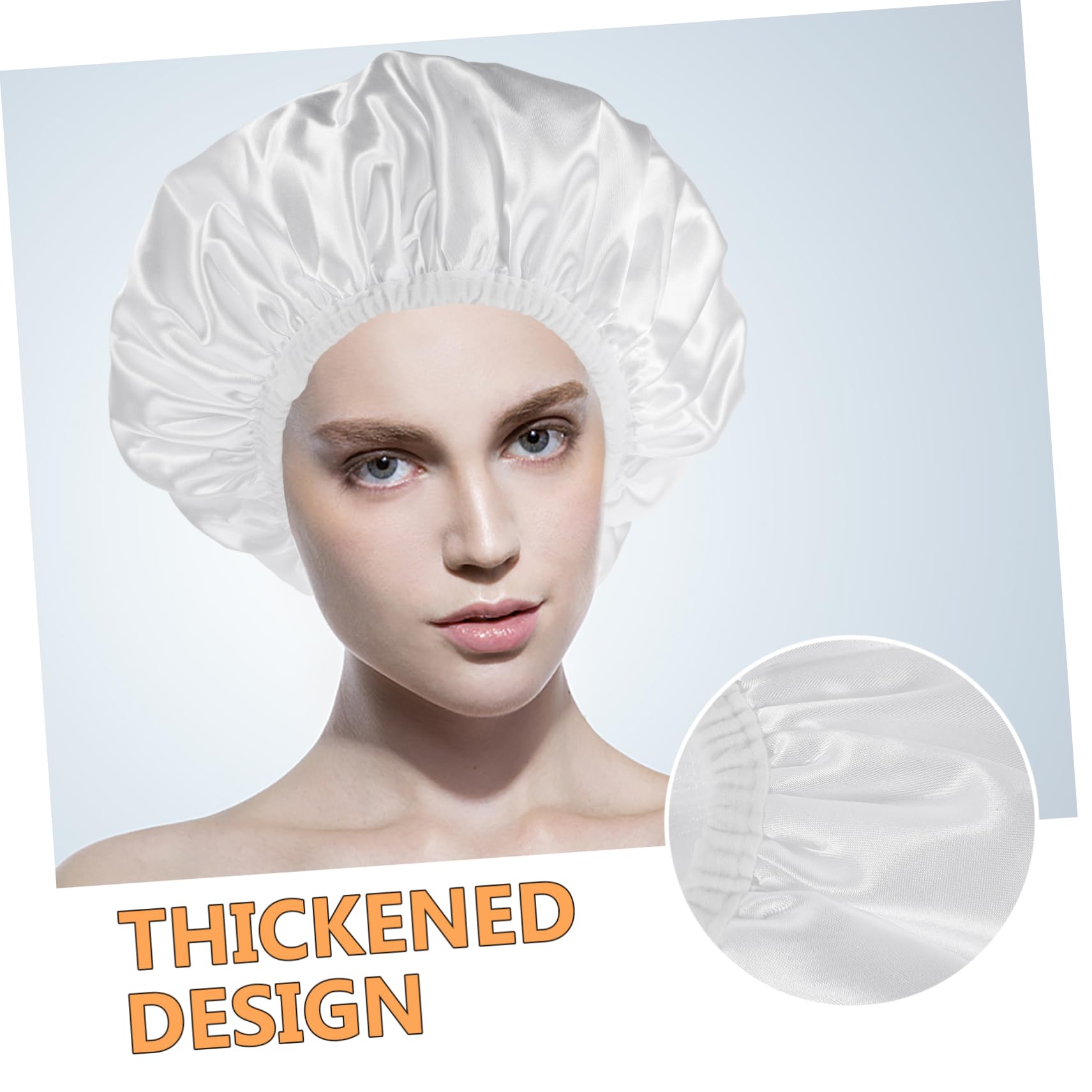 AUTSUPPL Large Reusable Shower Cap for Women Elastic Hair Cover Bath Bonnet Soft Lightweight Design for Shower Travel Cooking - Image 4