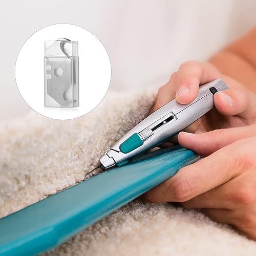 Miniatura 2 de Cuchillo de afeitar para alfombras y techos – Recambios de cuchillas de caja (20 piezas) con caja de almacenamiento de plástico