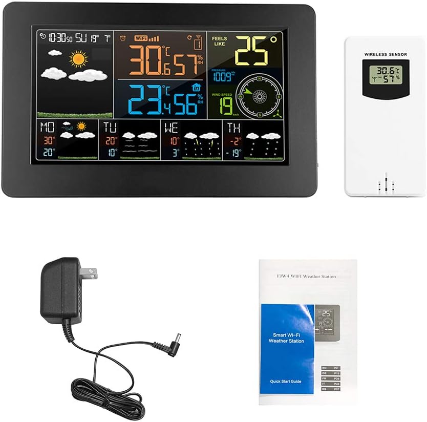 PSVTAS Alarm Clock WiFi Weather Station with APP Control Smart Weather Clock Temperature Humidity Electronic Digital Table Clock