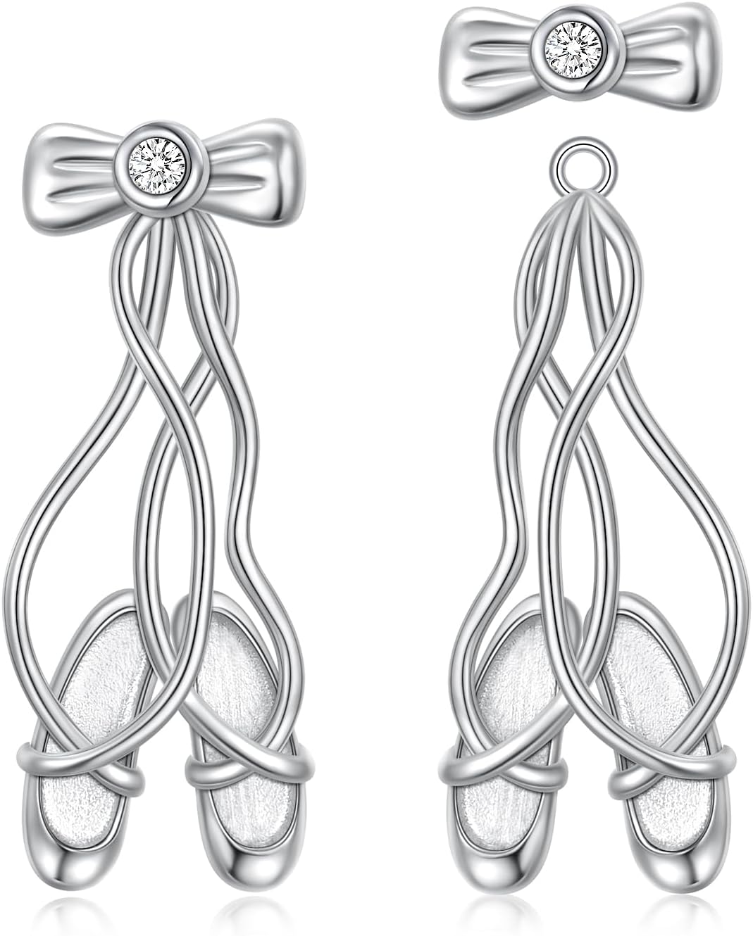 Recital Gifts 925 Sterling Silver Dancing Ballerina Dancer Ballet Dance Stud Earrings Gift for Women Girls Daughter