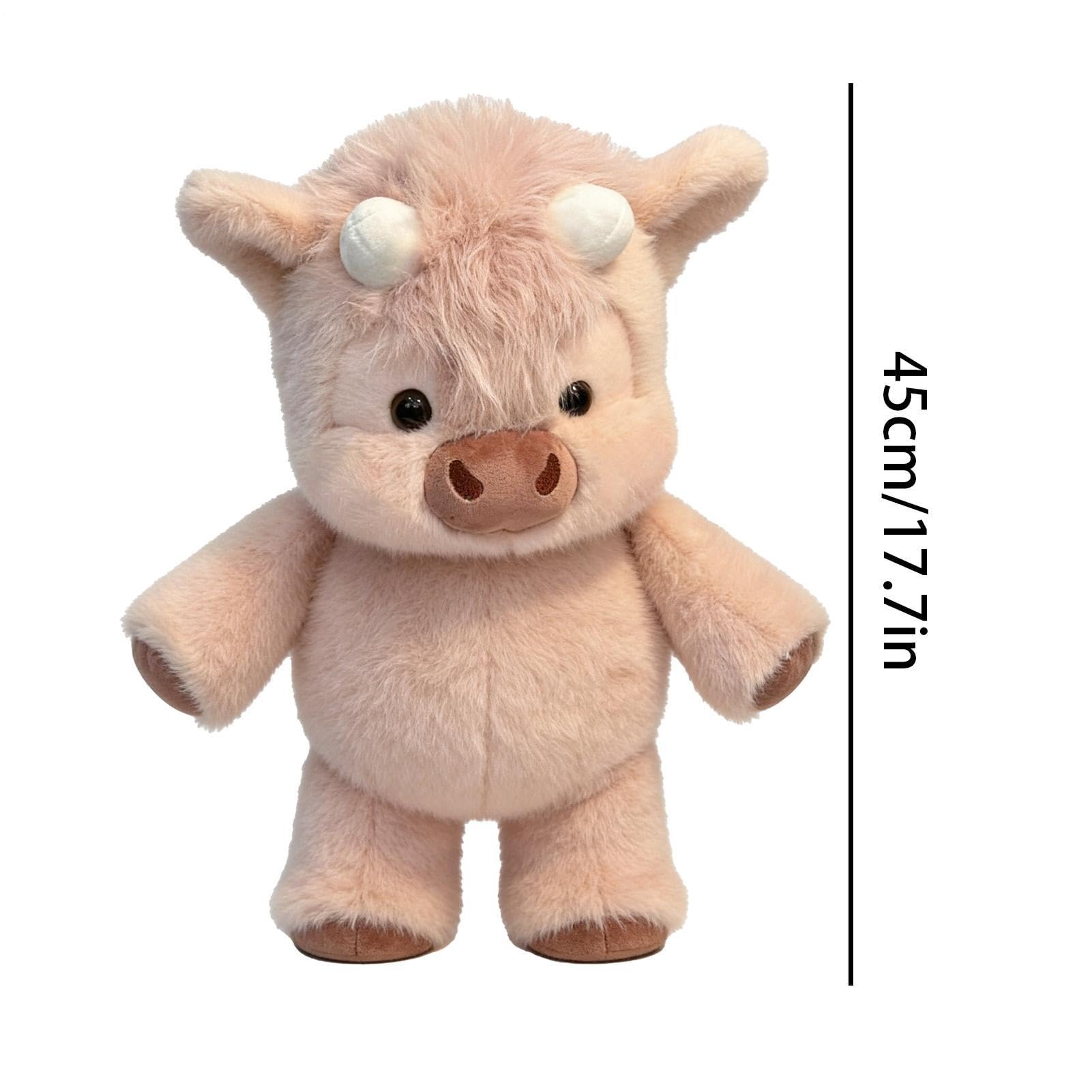 Peluche Mucca 45cm Cuscino Morbido Soffice, Bambola Da Collezione A Forma Di Pecora In Stile Cartone Animato