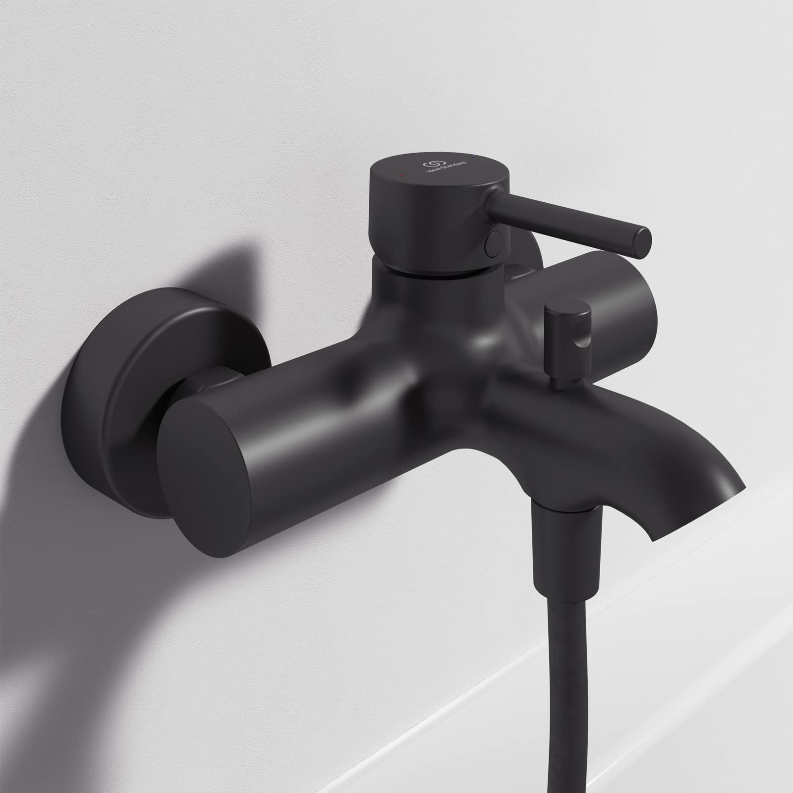 Ideal Standard - Ceraline, Miscelatore monocomando esterno per vasca, Nero Seta