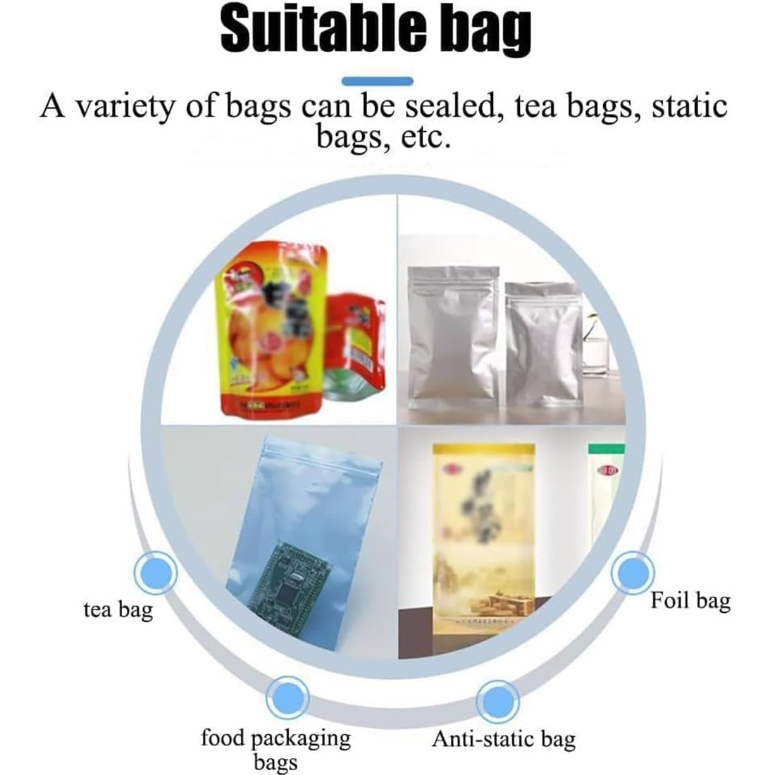 Selladora de Banda Continua, Selladora térmica Horizontal de Bolsas de plástico, Envasadora automática de Alimentos, Fecha imprimible, Velocidad de Sellado de 5 m/min, para Bolsas