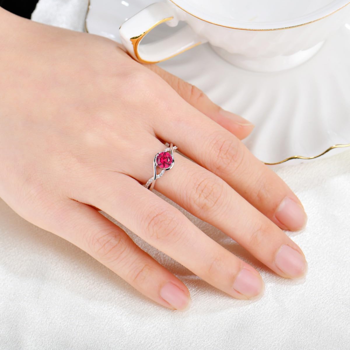 Infinity Promise Ring 925 Sterling Silver Cubic Zirconia Ring for Women Statement Rings Engagement Wedding