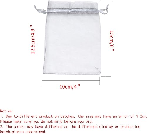 Miniatura 355 de Dealglad 100pcs Drawstring Organza bolsas de joyería caramelo para fiestas, casamientos, regalos Negro