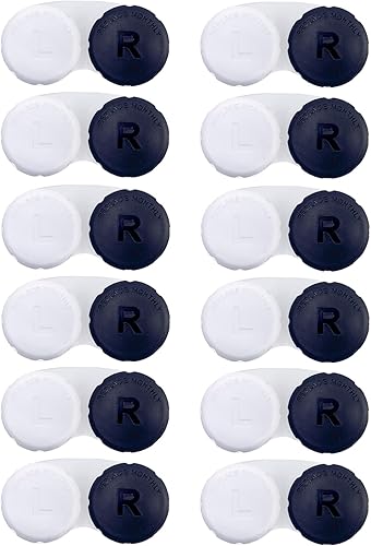 Paquete de 12 fundas para lentes de contacto, uso diario de viaje, color negro