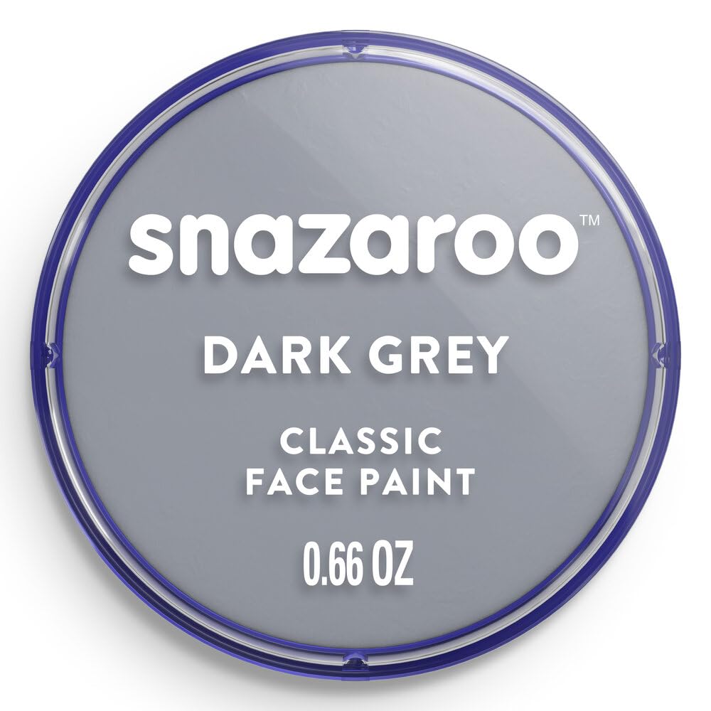 Snazaroo - Pittura Per Viso e Corpo, Trucchi da Viso per Travestimenti, per Bambini e Adulti, 18ML, Colore Grigio Scuro
