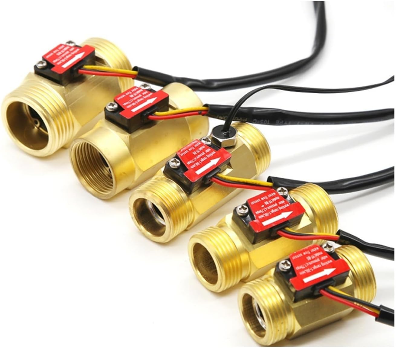 Water Flow Sensor Hall Effect Meter Brass Valve Body Liquid Rate for Hot Heater System G1/2 Low Repeatability, High Sensitivity(YF-B4-Temp)