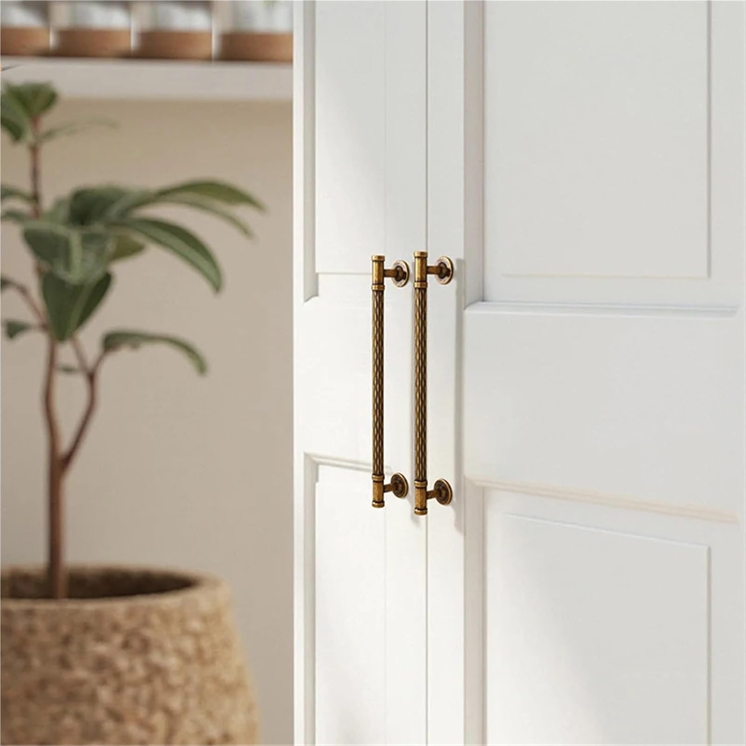 Antique Small Zinc Alloy Cabinet Door Handle Single Hole Wardrobe Drawer Pull for Furniture 1Pcs(Antique 192mm)