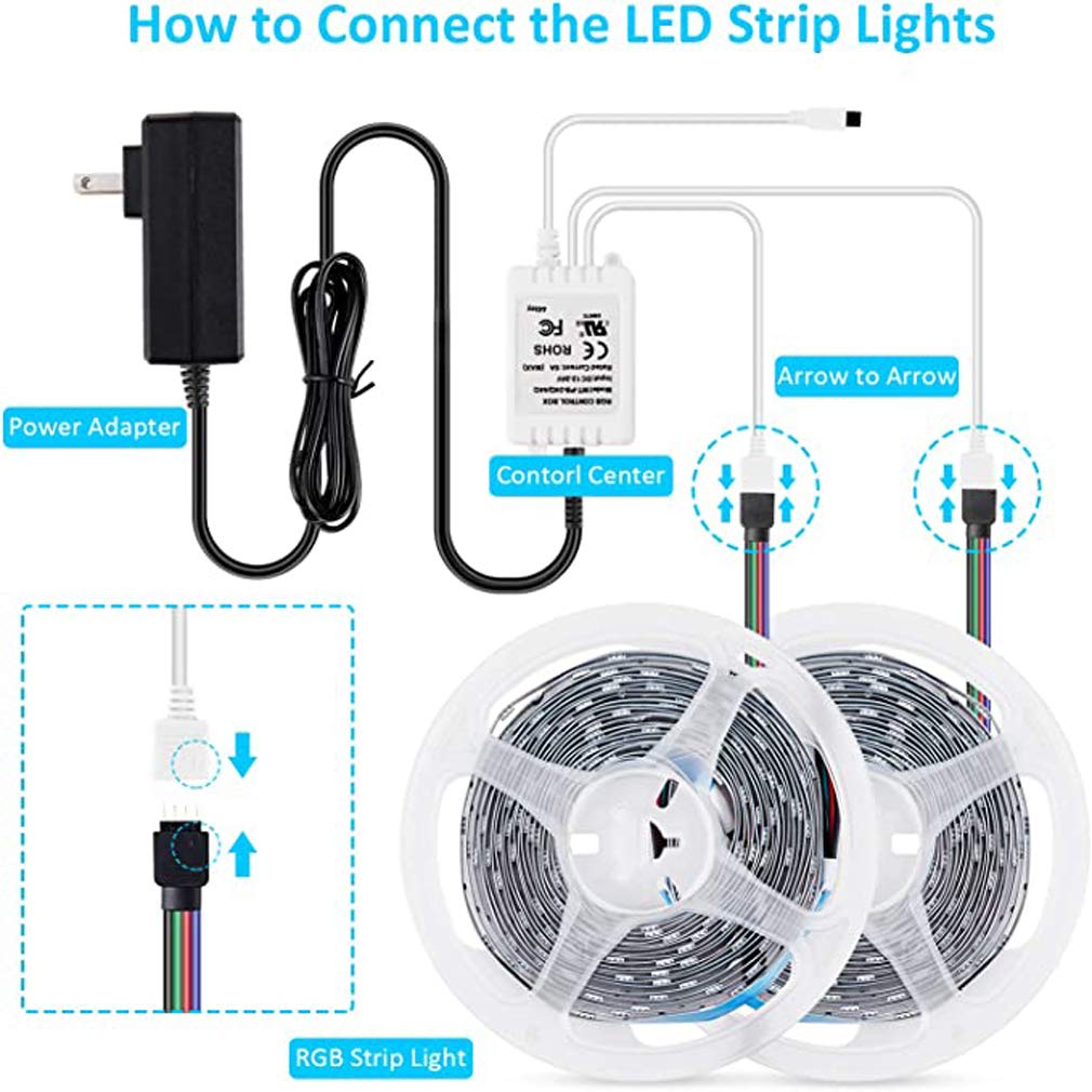 Striscia LED 5M, Luci Led Colorate Smart Phone Strisce LED Compatibile RGB SMD 5050 Musica Sync LED Strip Controllo App E 24/44 Tasti Telecomando RF Per Casa Cucina Festa TV Decorazione,44key,15M
