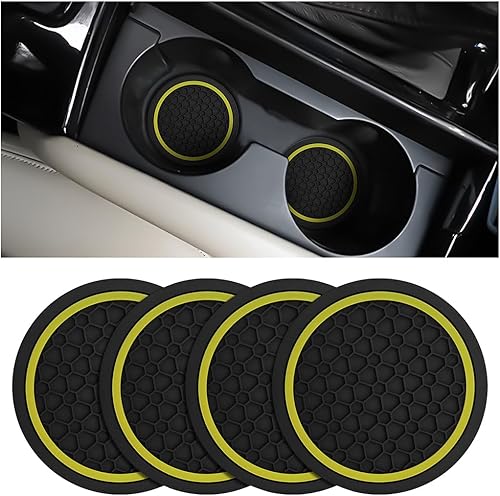 Miniatura 21 de Mandark 4 posavasos para automóvil, almohadillas antideslizantes de 2.75 pulgadas para botellas de agua, a prueba de polvo, accesorios interiores