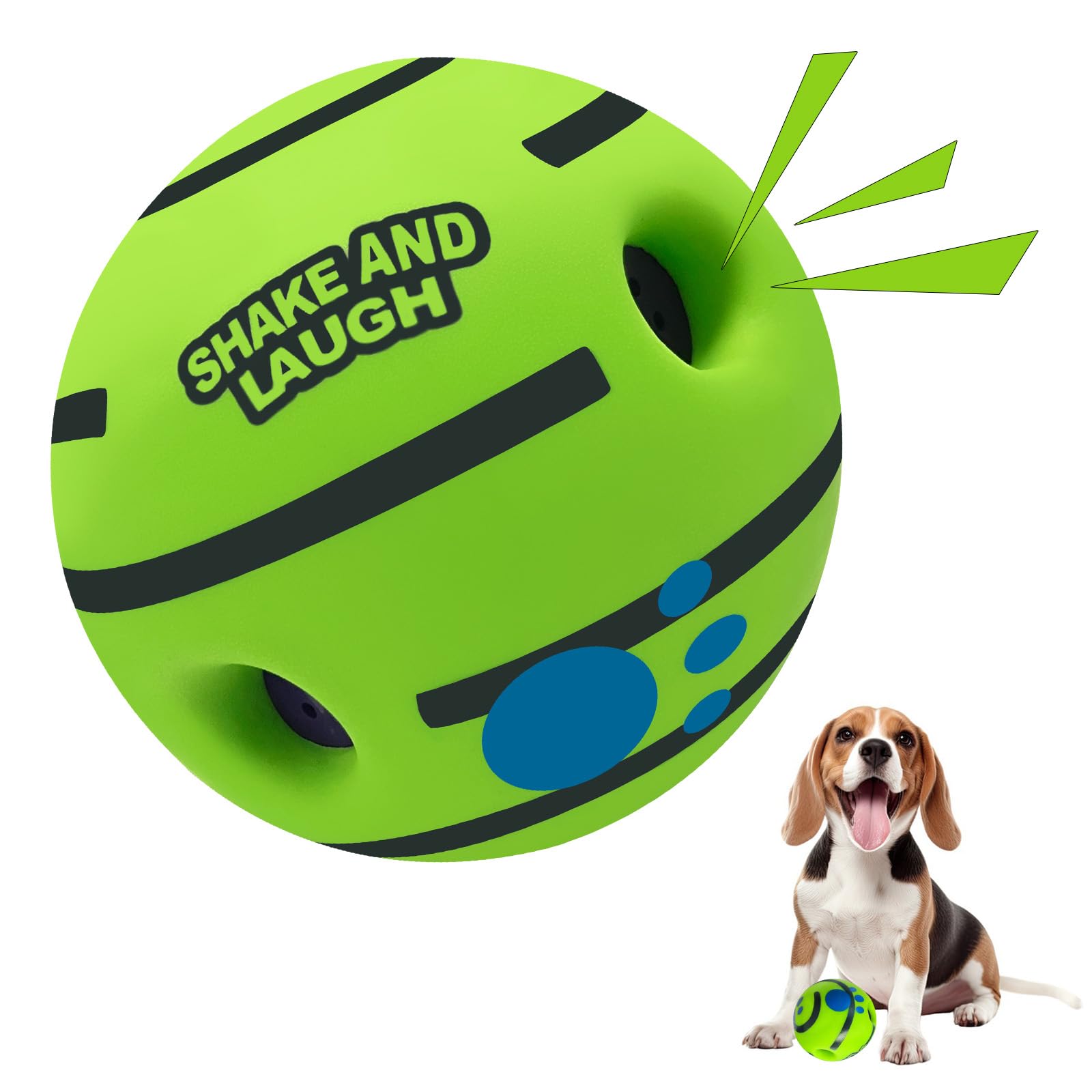 SHAKE AND LAUGH Dog Toys Ball, Interactive Dog Ball, Shaking with Gibbering Sound, for Training & Herding, M, 3.46 in (8.8 cm)