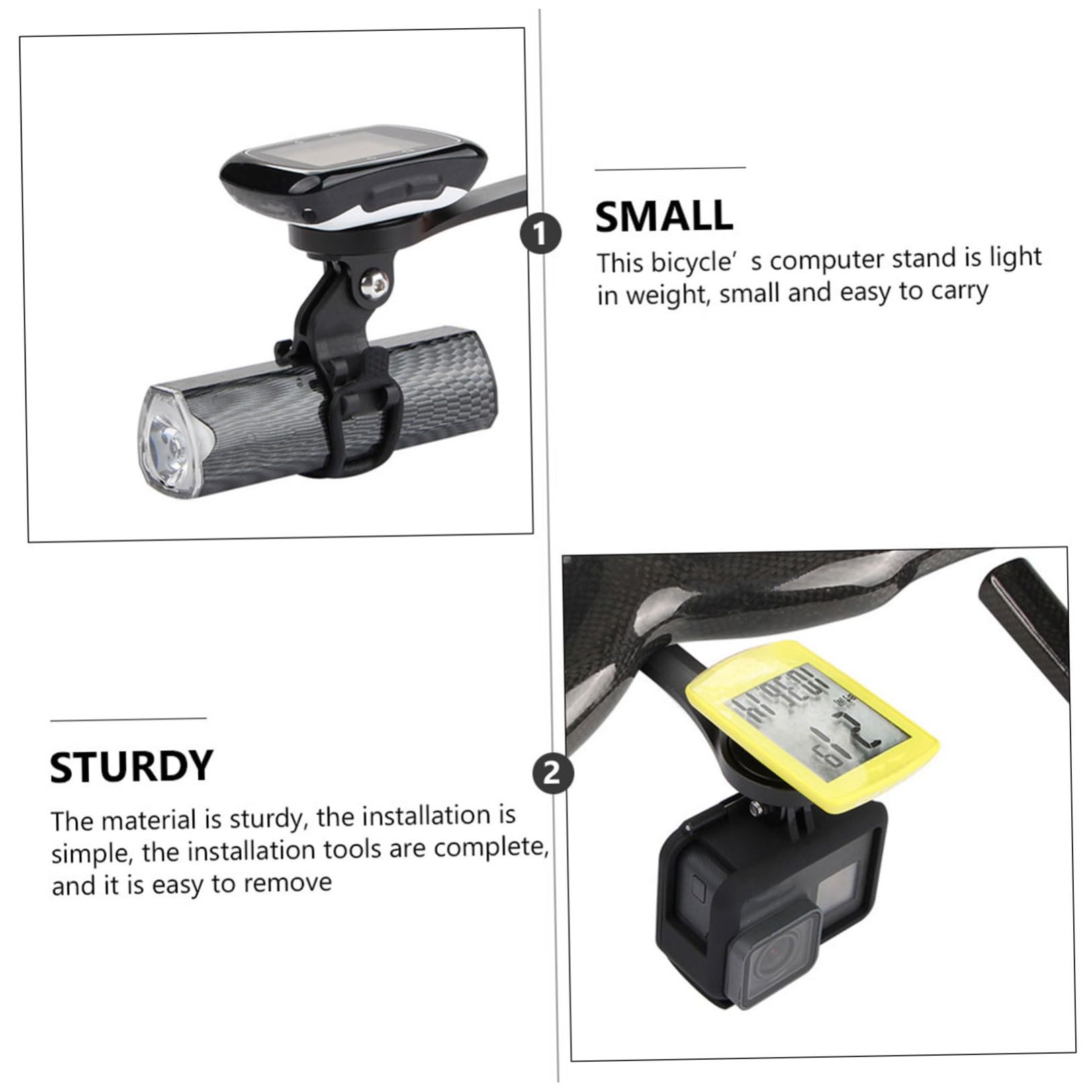 POPETPOP Support de Montre de Vélo Aluminium Alliage avec Adaptateur pour Chronomètre Caméra Noir Support Légèreté pour Guidon