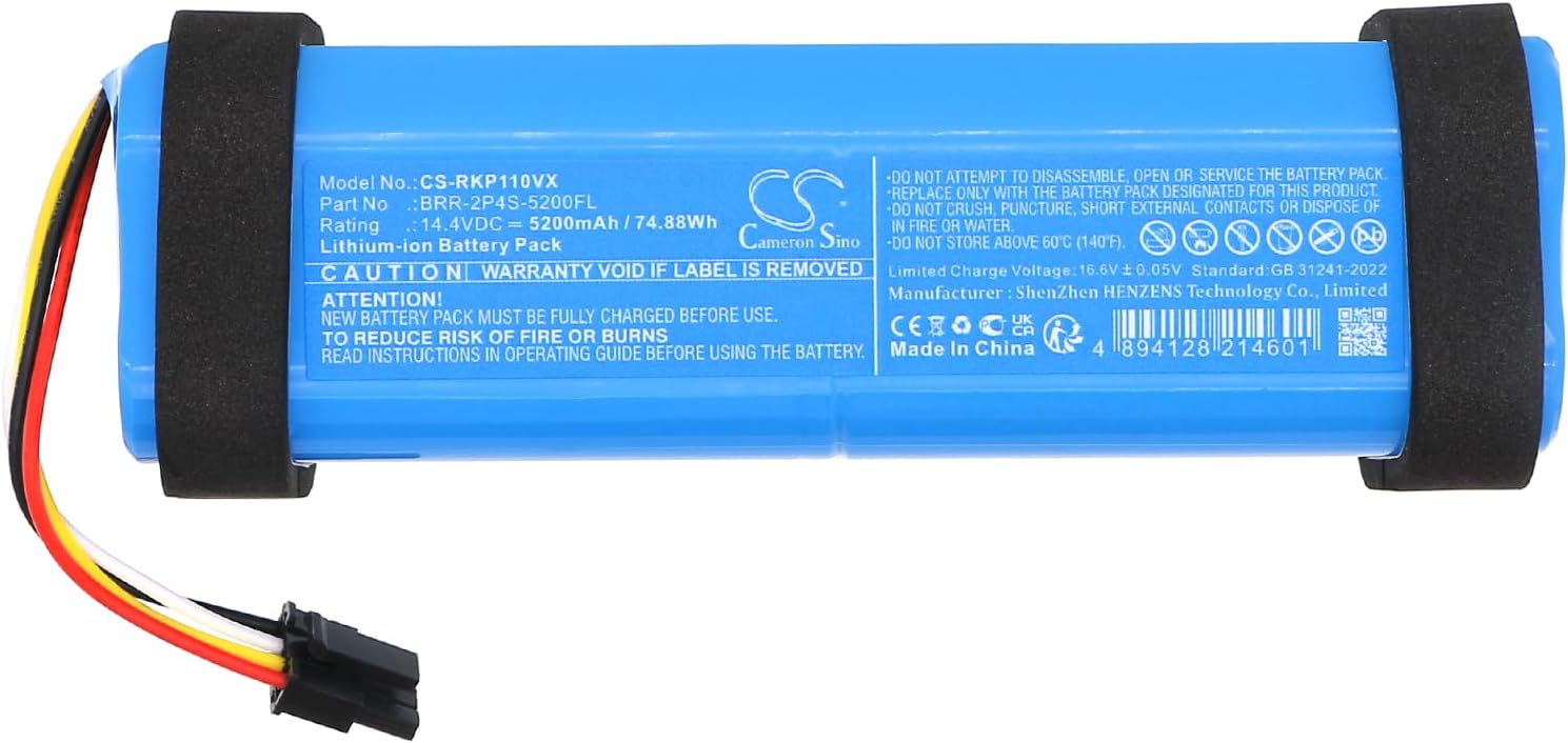 Battery Replacement for Roborock P10, Pro Q5 Pro/Pro +/Q5 2, P10S Pro/Pure/Ultra Vacuum Cleaner, for BRR-2P4S-5200FL BRR-2P4S-5200SL