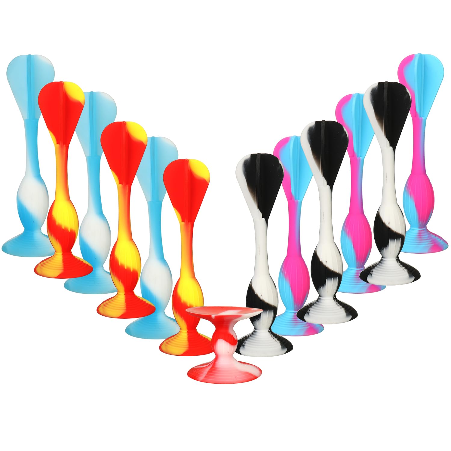 HugOutdoor Fun Drinking Games for Adults Party, 12Pcs Suction Cup Darts, Soft Sticky Kids Toys Indoor Outdoor Throwing Game (D)