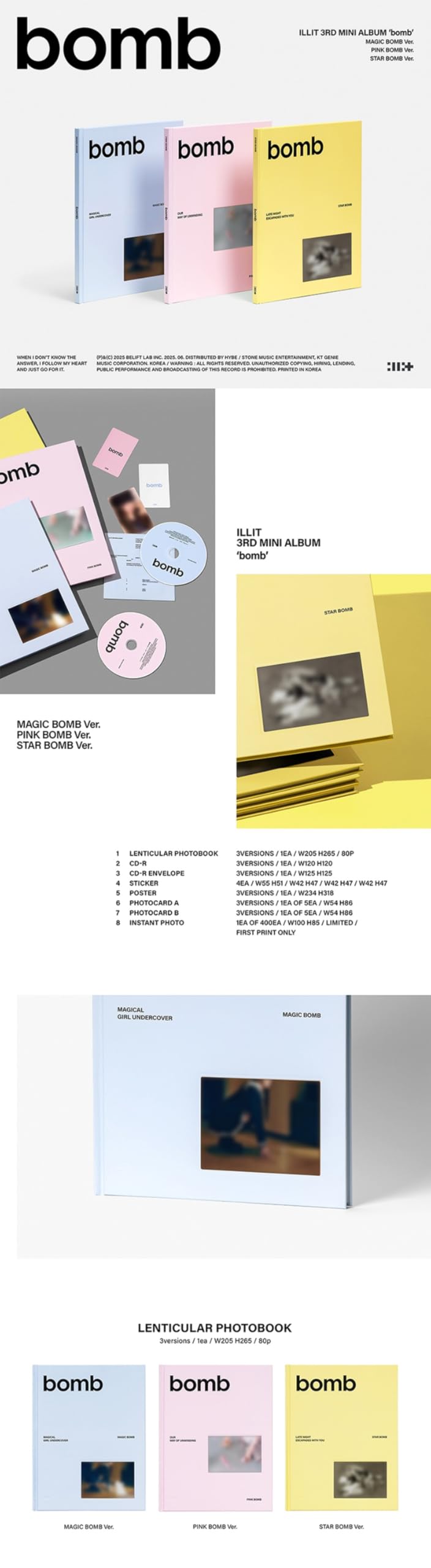 ILLIT - 3rd Mini Album 'bomb' (Photobook 3 verset)