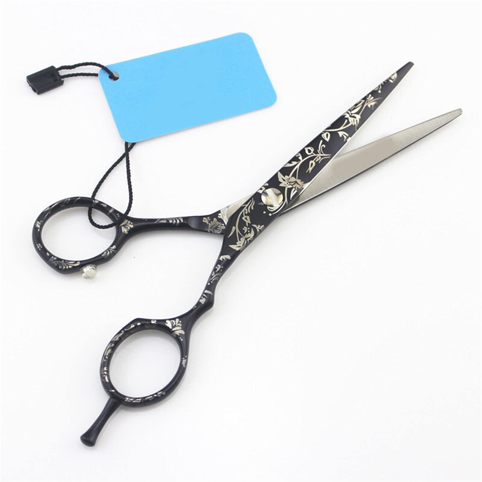 Forbici da Taglio per Capelli Modello Nero Fiore Bianco Barbiere Professionista（Cutting No Bag）