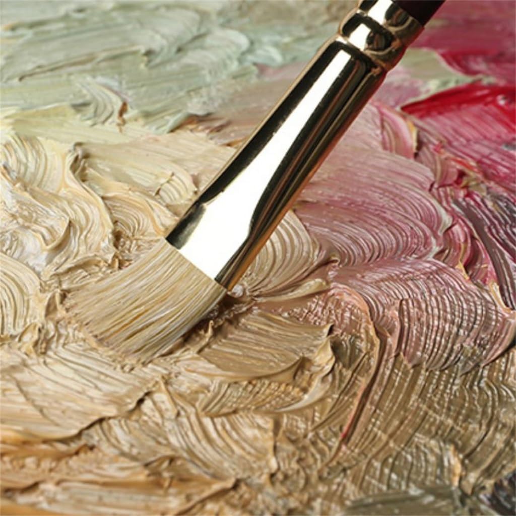 Oil Paintbrush Set Art Fan Brush Flat Tip Pigment Painting Watercolour Wall Tools Brushes