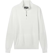 Men's Long Sleeve Quarter Zip Cotton Knit Pullover Sweater S-3XL