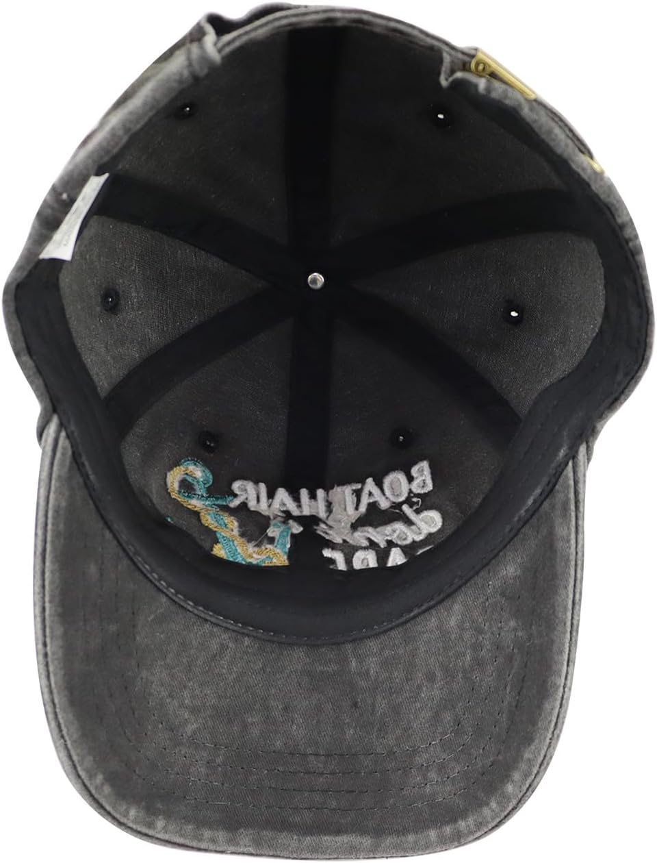 Boat Hair Don't Care Hat for Men Women, Funny Adjustable Cotton Embroidered Boating Sailing Baseball Cap - Image 6