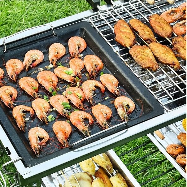 Grill węglowy Duży grill do smażenia i grillowania w gospodarstwie domowym Dwufunkcyjny grill do grillowania Składany grill na zewnątrz Grill Outdoorowy