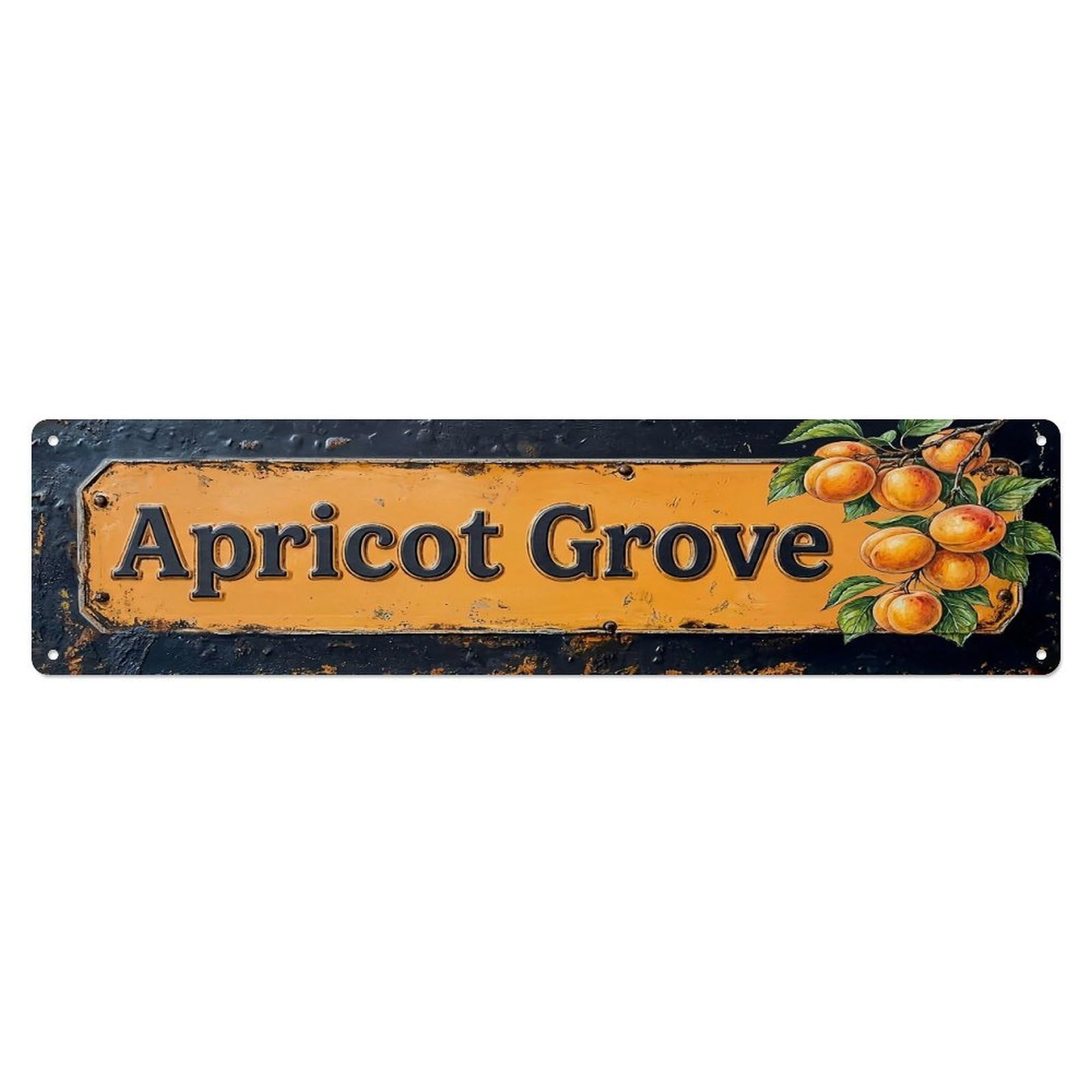 Vintage Apricot Grove Sunny Farmhouse Metal Tin Sign