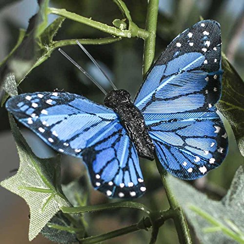 Factory Direct Craft Group of 12 Assorted Color Natural Feathered Monarch Mini Butterflies with Attached Wire for Easy Displaying and Crafting