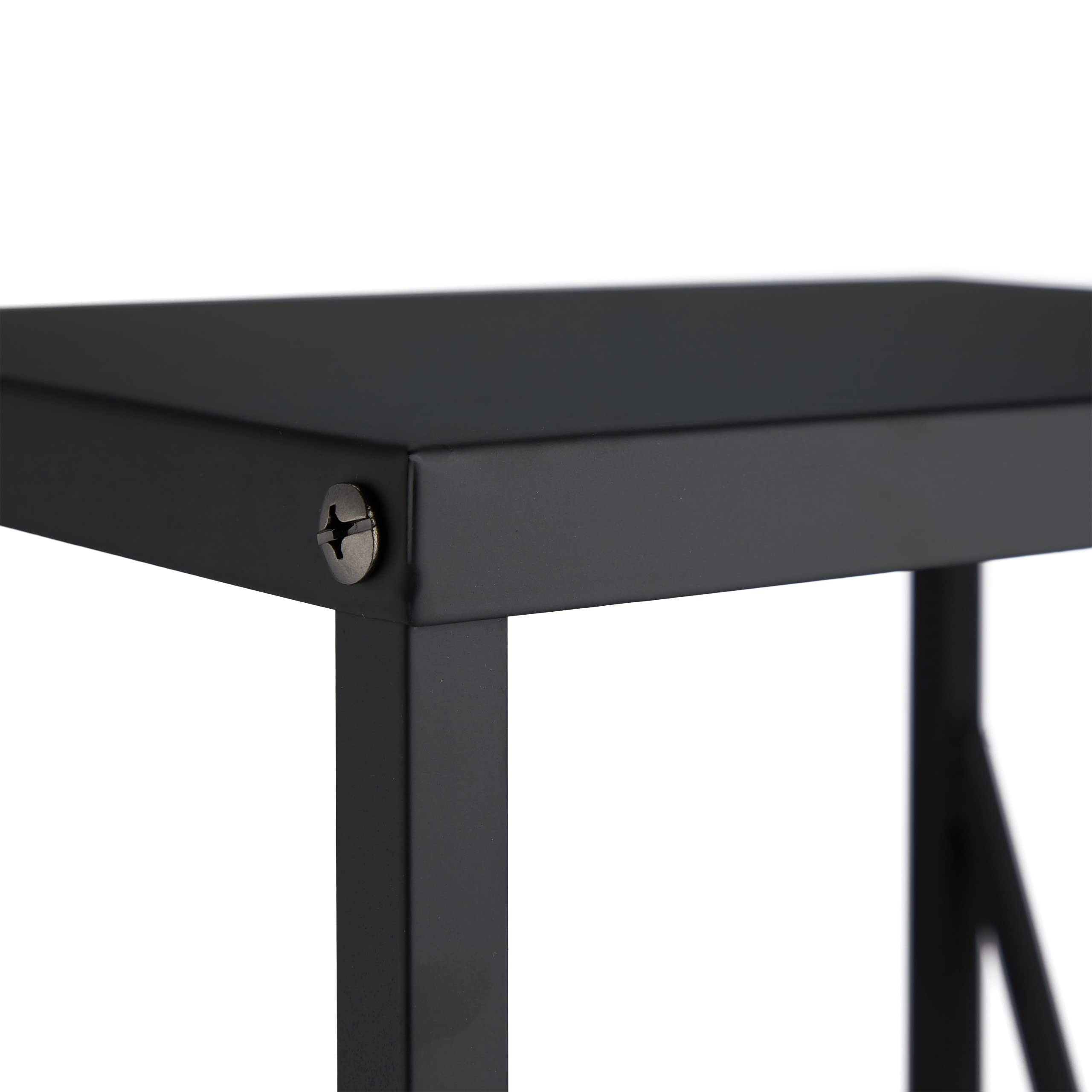 Relaxdays Étagère de cheminée, métal, HLP 80x34x25 cm, Range Bois intérieur, revêtement poudré, entreposage Bois, Noir