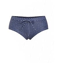 seamoly Deep Blue Polka Dots Print Bowknot Decor Beach Swim Bottom Boyshorts