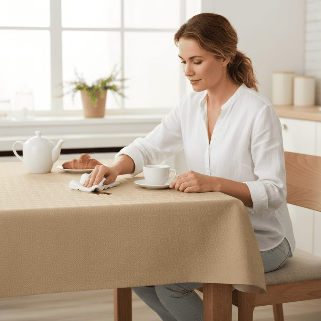 Protecteur de table rectangulaire chameau ECOMMERC3, l'élégance durable